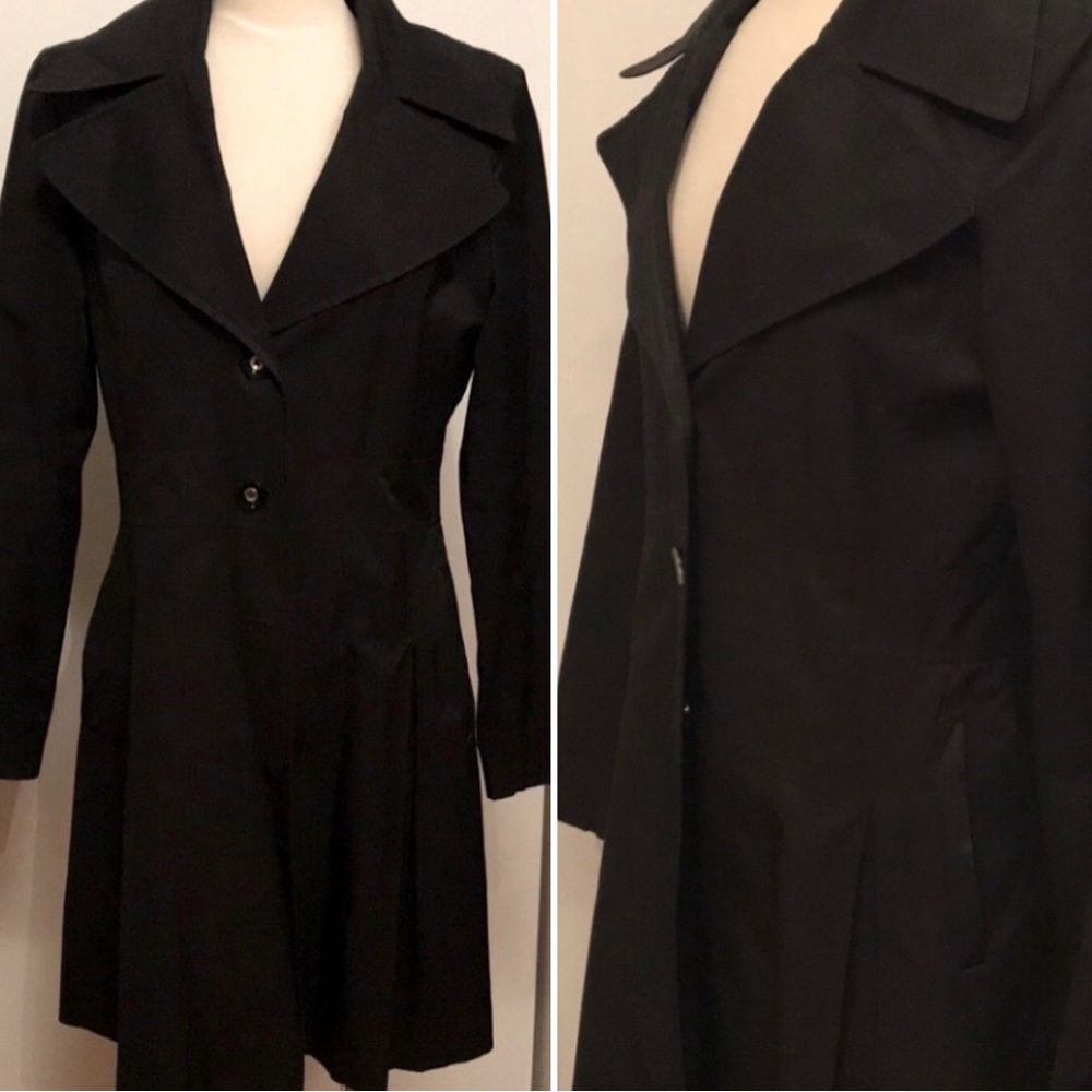 Via Spiga Black Fit & Flare Trenchcoat